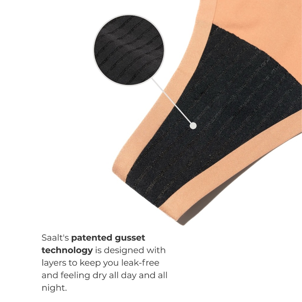 NWT UNOPENED Saalt Leakproof Seamless Period Thong Soft Sand Size Small - Picture 5 of 9